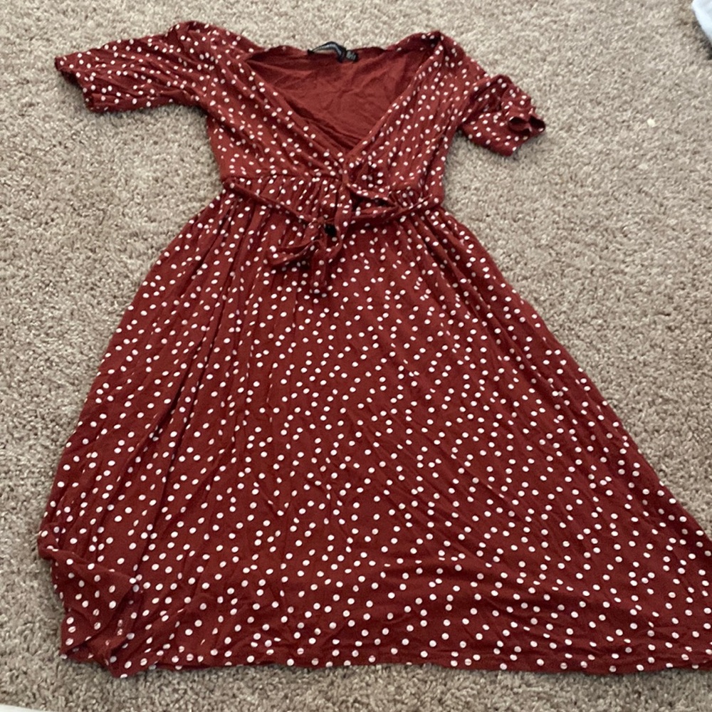 Red polka dot dress
